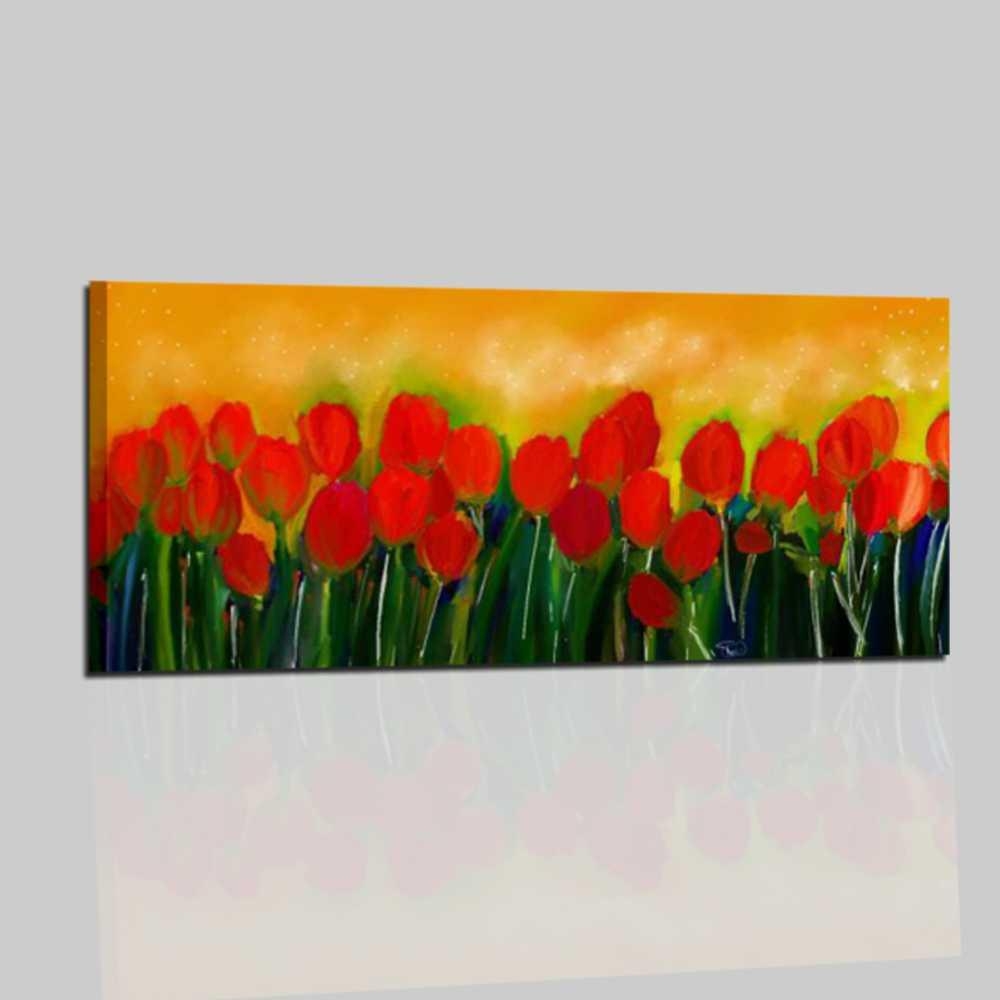 Quadri moderni dipinti a mano con fiori tulipani for Quadri moderni fiori dipinti a mano