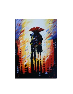 LLUVIA - Dipinto con coppia sotto la pioggia