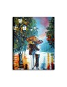 SOTTO LA PIOGGIA - Dipinto con coppia sotto la pioggia