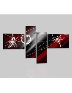 PAMIES - Cuadros abstractos rojo y negro 