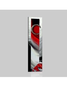 RUBIN - Quadro astratto verticale rosso nero