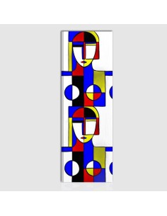Quadro dipinto a mano astratto - Ispirazione a Mondrian