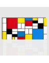 Quadro astratto dipinto a mano - Omaggio a Mondrian