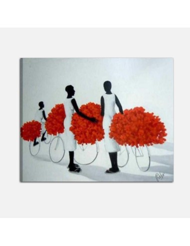 ADELKA - Quadro moderno donne in bici con fiori
