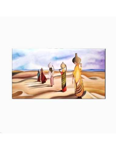 Quadro Moderno: Donne nel Deserto con Anfore,