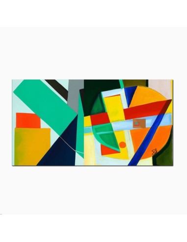 'Astrattismo Geometrico: Quadro con Forme e Colori Vibranti