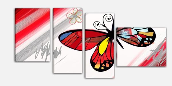 Mariposas en cuadros pintados a mano
